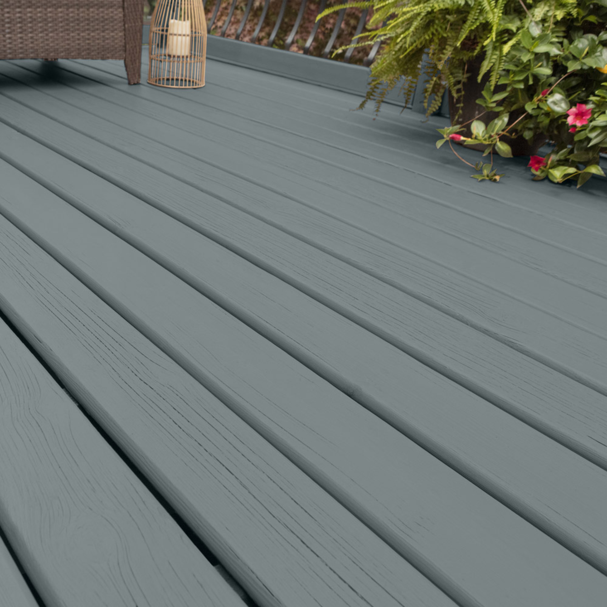 Glidden Porch and Floor with Cool Surface Technology Satin Interior/Exterior Paint, Garrison Gray, 1 Gallon
