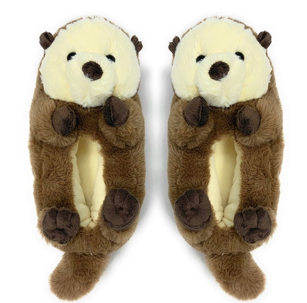 OoohGeez Kids Fluffy Otter Animal Slippers, Cute Funny Cozy Non-Slip House Slippers for Boys & Girls, Otter One