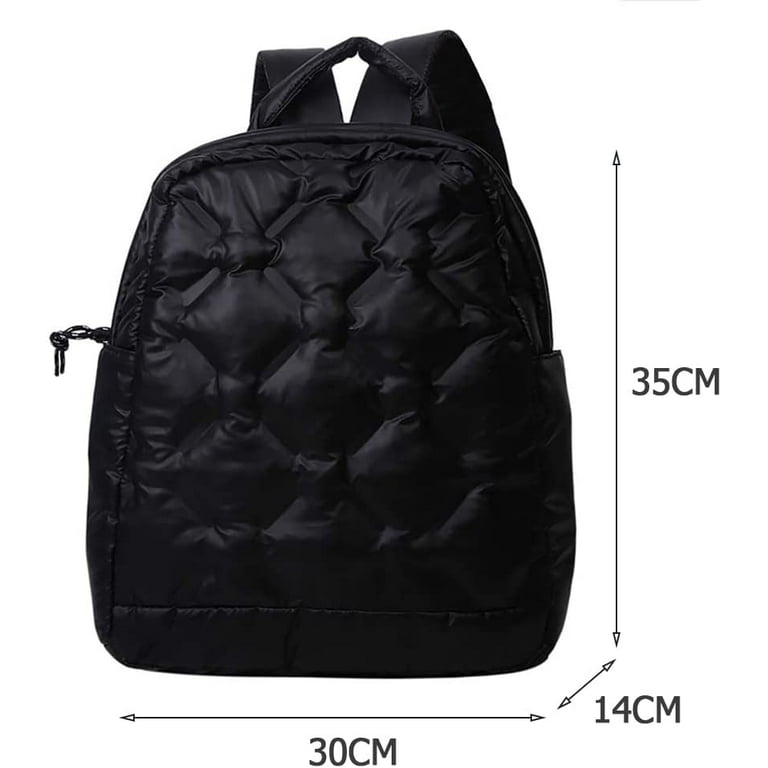 Quilted Backpack Lightweight Down Padded Backpack Nylon Down Cotton School Bag Women Lady Girls Down Rucksack Daypack Quilted Bags for Autumn and Winter Walmart
