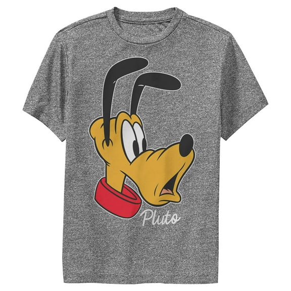 Boy's Mickey & Friends Pluto Portrait  Performance Graphic Tee Charcoal Heather X Large