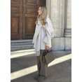 thumbnail image 3 of Chaquetas de lana con cuello de bufanda para mujer, abrigo elegante de manga larga con una sola botonadura, ropa de calle de otoño e invierno, 3 of 5