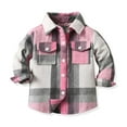thumbnail image 1 of Chaquetas y abrigos casuales de manga larga sin capucha para niños pequeños, camisa de franela, chaqueta a cuadros de manga larga con solapa, tops de otoño para niños y niñas, camisa para niños, 1 of 8
