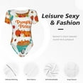 thumbnail image 4 of Naloa Fall Pumpkins Bodysuits for Women, Women's Short-Sleeved Onesie, One-Piece for Parties, dates, clubs-Medium, 4 of 7