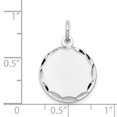 thumbnail image 7 of 14k White Gold Solid Etched .013 Gauge Engraveable Round Disc Charm Pendant, 7 of 7
