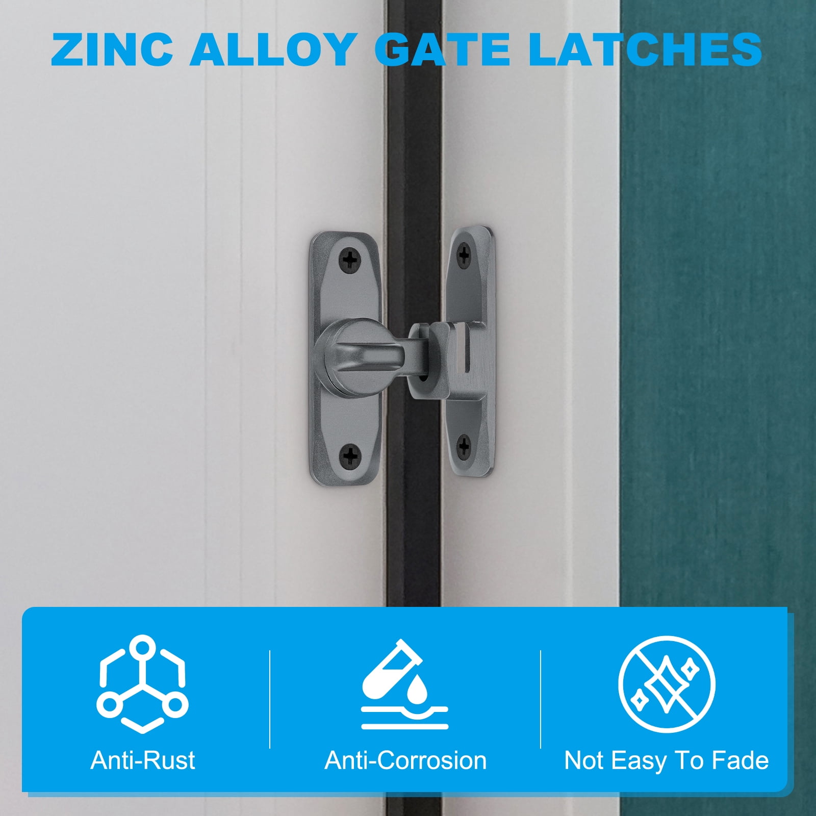 Uxcell Gate Latches Hardware Barn Door Latches 90/180 Degree Small Flip Black 2 Pack