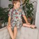 thumbnail image 4 of Balery Roses Mixed Zebra Conjunto de Pijama Infantil de Manga Corta con Estampado – Ropa de Dormir de Algodón Suave-4X-Large, 4 of 6