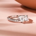 thumbnail image 3 of Kalapi Jewel Elegant 1.5 Ct Heart Cut Moissanite Ring - 14K White Gold Plated Engagement Ring for Women's - Stunning Bridal Ring - Gift for Wedding or Special Celebration - Proposal Ring, 3 of 4