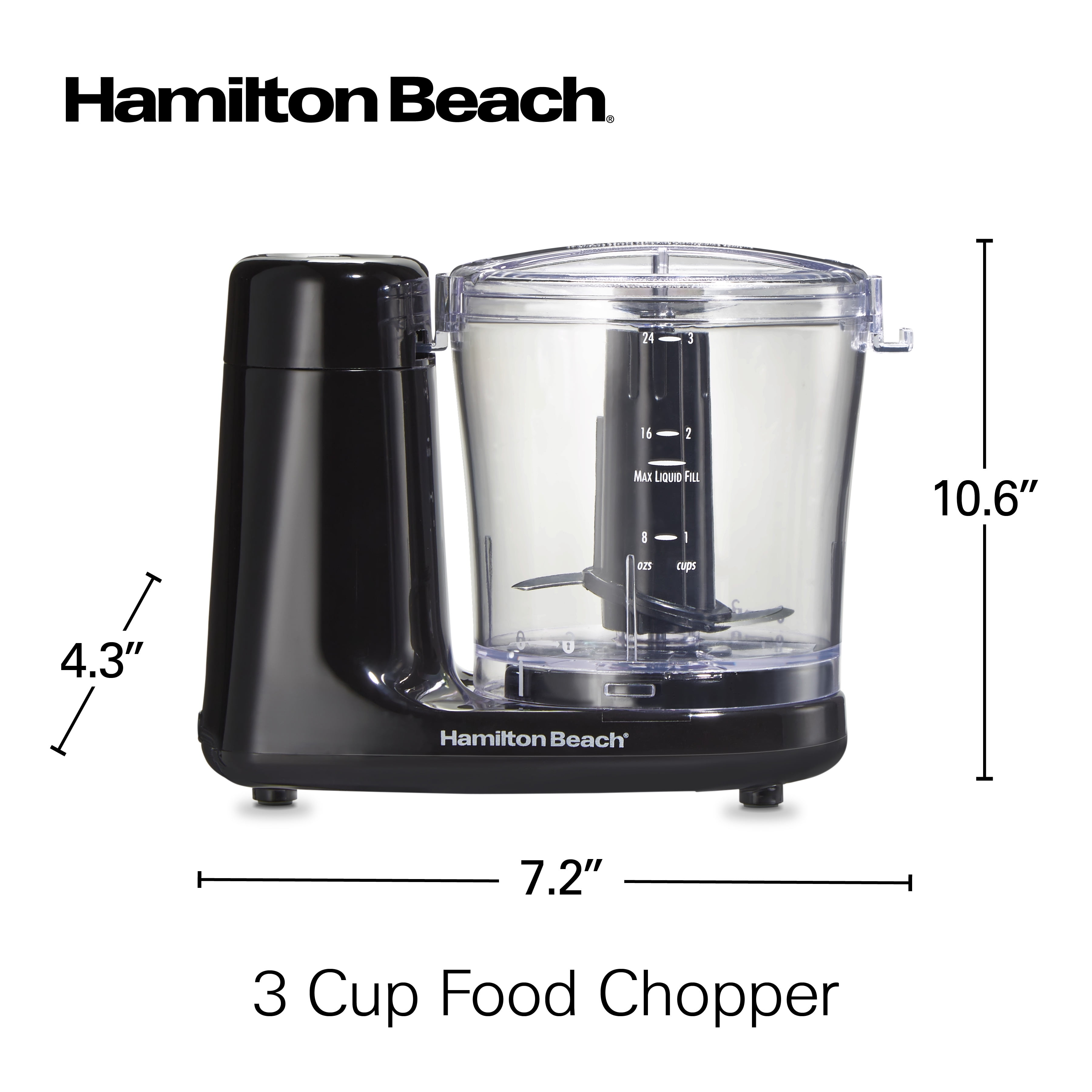 Hamilton Beach 3 Cup FreshChop Mini Food Chopper, Black, 72603 