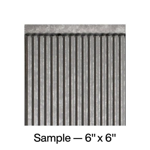 FASÄDE Rib Decorative Vinyl Backsplash Panel in Galvanized Steel (6X6 Inch Sample)