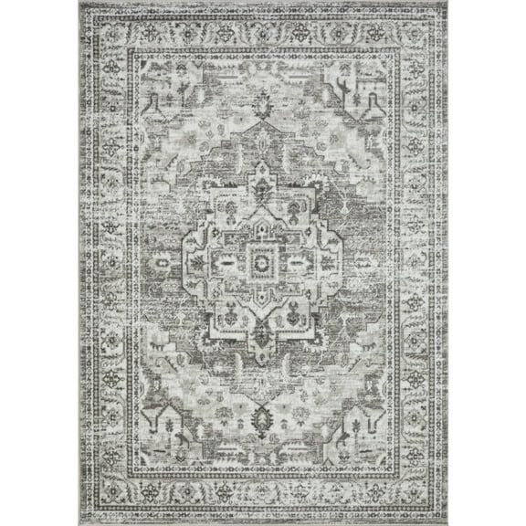 Loomaknoti Rhane Alvner 5' x 7' Ivory Oriental Indoor Polypropylene Area Rug