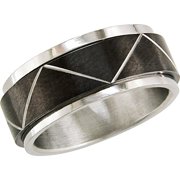 8mm Spinning Ring with Black Plating in Stainless Steel