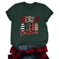 thumbnail image 4 of larppty Christmas Graphic Crew Neck Shirt for Women Casual Holiday Short Sleeve Tee Xmas Funny Printed Festival Vacation Tshirt Tops (Dark Green, S), 4 of 5