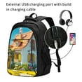 thumbnail image 2 of Vsdgher Cozy Cartoon Backyard Print Travel Laptop Backpack, Laptops Backpack with USB Charging Port, Water Resistant Computer Bag Gift for Men & Women, 2 of 7