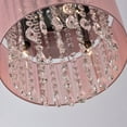 thumbnail image 2 of 3 Light Pink Chandelier Drum Flush Mount Chandelier Crystal Ceiling Light Fixture Girl's Bedroom Chandelier, 2 of 5