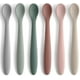 thumbnail image 1 of 6 cucharas de silicona de 6.3 pulgadas para bebés y lactantes en su primera etapa, punta suave, fácil de usar | Cuchara de entrenamiento | Utensilios para bebés, aptos para lavavajillas y hervir, 1 of 6