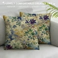 thumbnail image 3 of GOSMITH  Floral Throw Pillow Cover Vintage Art Nature Irises Flower Leaves Rectangle Pillow Cases Home Decorative Cushion Cover for Bed Sofa Purple Green, 3 of 5