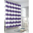 thumbnail image 3 of Purple and Shower Curtain, White Stripes Waterproof Shower Curtain Set with 12 Hooks Lightweight Washable Fabric Shower Curtains for Bathroom 72x78 Inches, 3 of 6