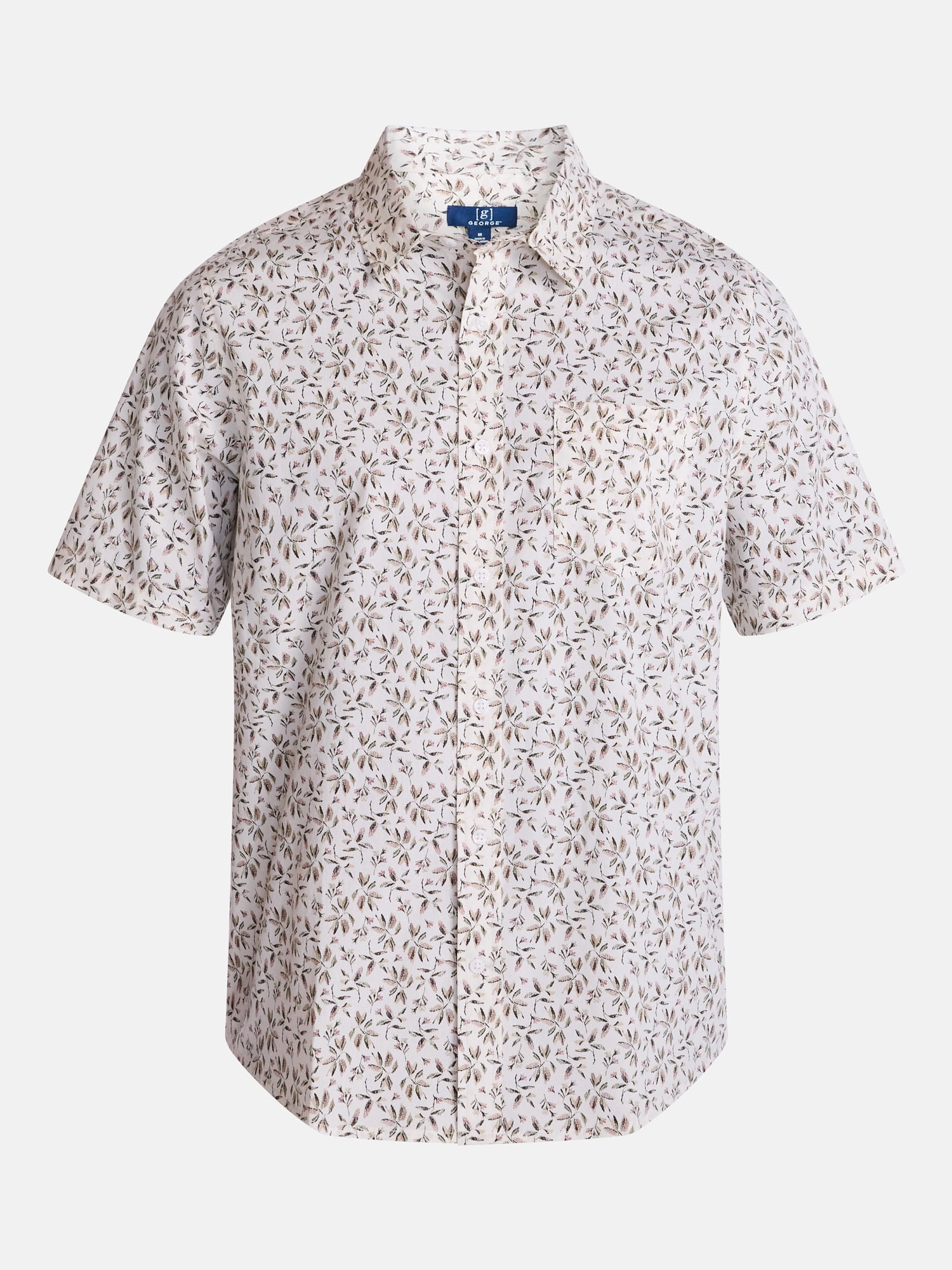 George Men's Poplin Shirt with Short Sleeves, Sizes XS-3XL