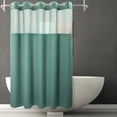 thumbnail image 1 of Estbridge [Rideau en Polyester 71*74 Po] Polyester 71*74 Po Ensemble de Rideau de Douche pour Salle de Bain d'Hôtel / Multiples Couleurs, Tissage Gaufré Sans Crochets, Doublure à Boutons-Pression, Dessus en Maille pour Fenêtre, 230 G/m2, Lavable, Gomme, 1 of 7