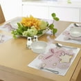 thumbnail image 4 of Ambesonne Feminine Place Mats Set of 4, Rabbit Bunny with a Star, Standard Size, Yellow Pink, 4 of 6