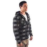 Caterpillar Mens Active Hooded Work Jacket Grey Watch Plaid M B4HP