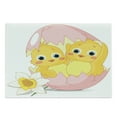 thumbnail image 1 of Easter Cutting Board, Daffodil Flower Petal and 2 Chicks in Cracked Egg Cartoon Nursery Themed Print, Decorative Tempered Glass Cutting and Serving Board, in 3 Sizes, by Ambesonne, 1 of 2