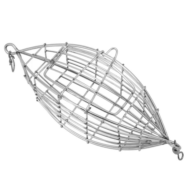 Fishing Lure Cage Portable Anti-Corrosion Metal Carp Fishing Bait Trap Cage  Fishing Bait Feeder Basket with Line Hooks for Fishing, Fishing Tackle