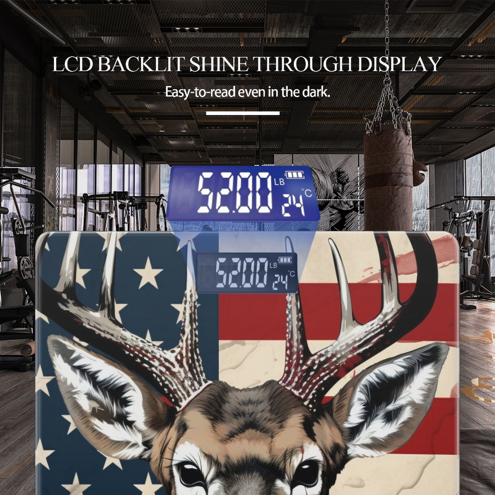 Bathroom Scale, Highly Accurate Digital Body Scale,Precisely Measures Weight up to 400 lbs-White-Tailed Deer With Humorous Expression