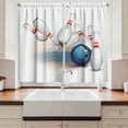 thumbnail image 2 of Ambesonne Bowling Party Kitchen Curtains, Thrown Ball Hit, 55"x45", White Pale Blue Red, 2 of 3
