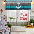 thumbnail image 5 of Teal Blue Anchor Coastal Curtain Valances for Windows, Kitchen Valance Window Treatments Panel 2 Pack, Nautical Vintage Art Wooden Grey Rod Pocket Short Curtains for Bathroom Bedroom 60 x 18 Inch, 5 of 8