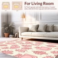 thumbnail image 2 of ODIKA 6'x9' Machine Washable Non-Slip Area Rug, Nautical Creature & Shell Repeating High Traffic Rug, Pink, 290047, 2 of 7