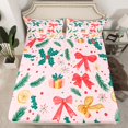 thumbnail image 2 of Homewish Cartoon Bowknot Full Size Sheets 4-Piece for Kids Children Teens,Happy New Year Breathable Bed Sheets,Merry Christmas Xmas Lightweight Sheet Sets,Microfiber Bedroom Decor, 2 of 7