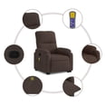 thumbnail image 6 of vidaXL Stand up Massage Recliner Chair Brown Microfiber Fabric, 6 of 12
