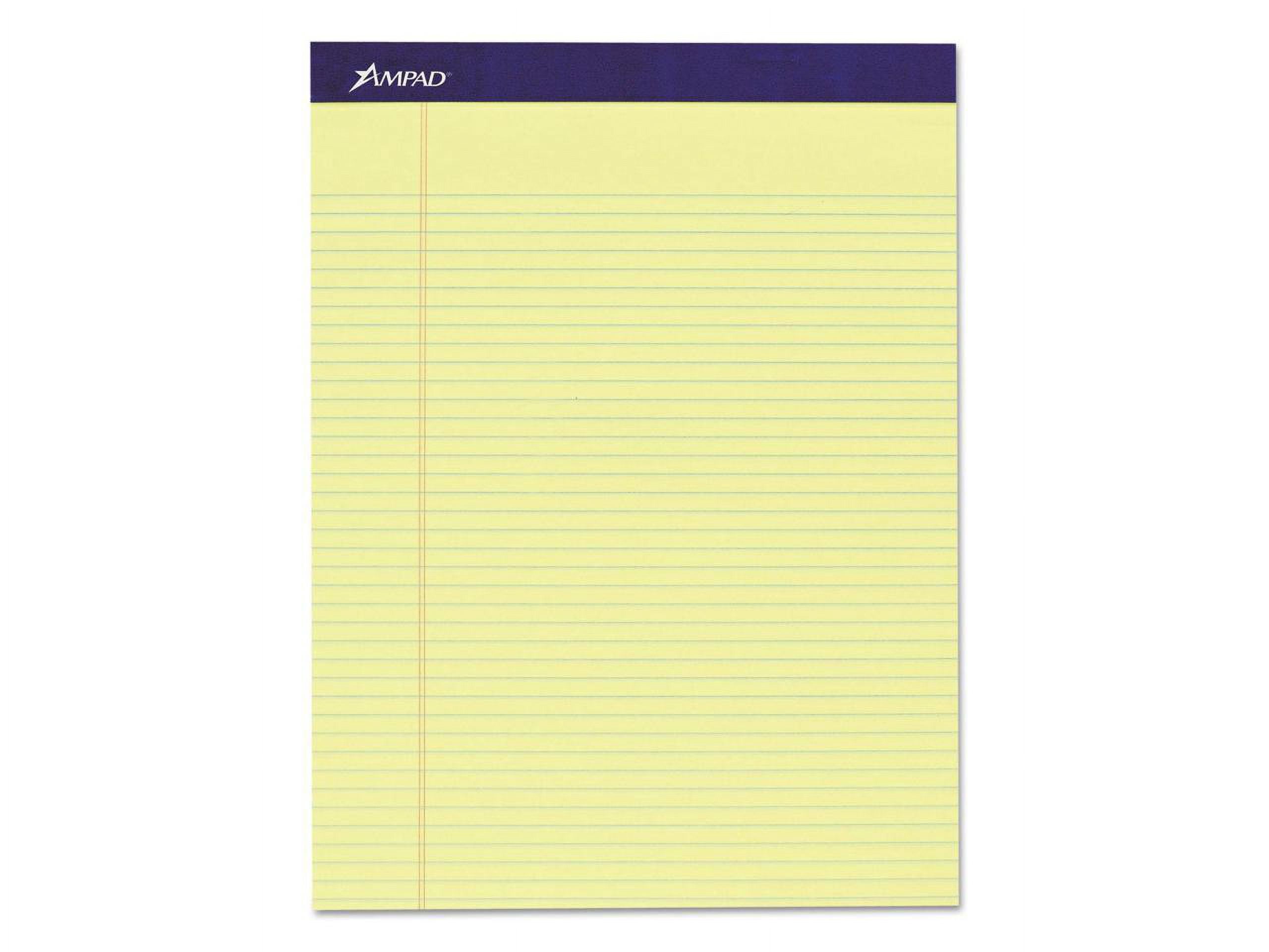 Legal Ruled Pads Narrow Rule, 8.5 x 11.75, Canary, 50 Sheets, 4/Pack
