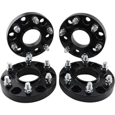 4pcs 6x5.5/6x139.7 Wheel Spacers M14x1.5 1" Black Compatible for 2019-2024 Ram 1500 77.8mm Hub Bore 6 Lugs Hubring Spacer