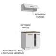 thumbnail image 4 of Madesa 2-Piece Garage and Utility Room Storage Cabinet Set with 31 Inch Base Cabinet and 31 Inch Slim Wall Cabinet Modular Storage Organization Unit - White, 4 of 7