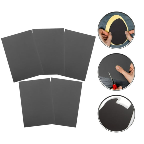 FOMIYES Magnetic Sheets with Adhesive Backing 5Pcs for Refrigerator Magnets Diy Crafts Black