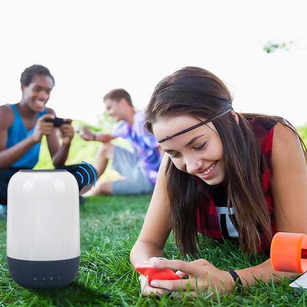 Luz Nocturna Con Altavoz, Altavoz Portátil Inalámbrico Con Luz Que Cambia De 7 Colores, Altavoz Con Batería Recargable Para Uso En Interiores Y Exteriores