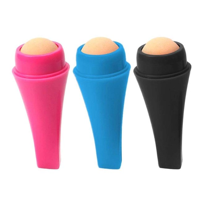 Rouleau Facial Volcanique Portable Absorbant l'Huile, Rétrécit les Pores, Contrôle de l'Huile, Outil de Soins du Visage Réutilisable pour la Maison et le Voyage