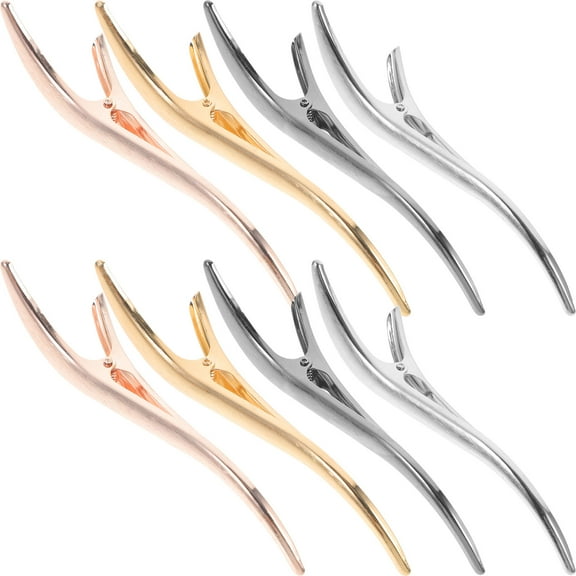 ROSENICE 8Pcs Metal Hair Clips Snap Hair Barrettes for Women Girls Elegant Styling 5.1X0.94X0.39in