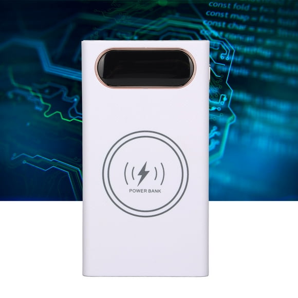 Carcasa De Caja De Carga USB Dual, Caja De Banco De Energía Recargable 12 Pantalla LCD ABS De Gran Capacidad Ligero Con Cordón Para Teléfonos Móviles