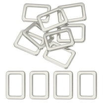8pcs Metal Flat Rectangle Ring, 19mm(3/4inch) Metal Rectangular Buckle Rings Square Strap Webbing Loop for Bag Belt Purse DIY Craft, Silver