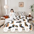 thumbnail image 3 of Homewish Funny Dachshund Twin Comforter Sets,Kawaii Dog Bedding Set,White,Polkadot Reversible,2 Pieces,1 Comforter and 1 Pillowcase, 3 of 7
