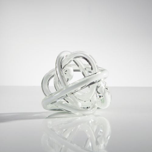 Torre & Tagus Orbit Glass Decor Ball Small - White