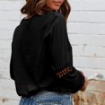 thumbnail image 4 of Idoravan Long Sleeve Shirts for Women Clearance Fashion Women Fashion Solid Long Sleeve V-Neck T-shirt Blouse Hollow Out Tops, 4 of 6