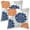 Burnt Orange Blue Grey, variant on Brown Pillow Covers 18x18 Inch 2 Pcs,Coffee Colored Geometric Dahlia Decorative Throw Pillows,Summer Grey Gray Flower Outdoor Decor Pillowcase Square Cushion Cover Gift for Porch Patio Couch