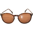 thumbnail image 2 of Round Panto Retro Sunglasses - Leopard Frame / Brown Lens, 2 of 4