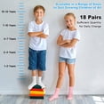 thumbnail image 6 of Kid's Mid-Calf Socks,18 Pairs of Boys and Girls Comfortable Breathable Elastic Socks for School 1-14 Years Old Kids, 6 of 7