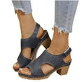 thumbnail image 2 of CFLVAEK Chunky Low Heeled Sandals for Women Lightweight Adjustable Strap Heeled Sandal Casual Summer Open Toe Sandals for Party Size 6.5, 2 of 10