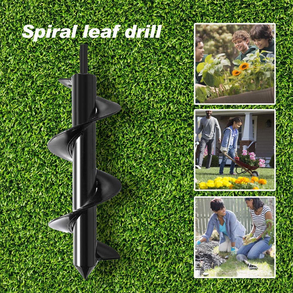 3 x 24 Auger Drill Bit Non-Slip 3” x 24 ” HEX Shaft Auger Iris Post Hole Digger Drill Bit for Tulips Bedding Plants and Digging Weeds Roots Durable Auger Drill Bit